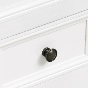 Mesa de cabeceira com 2 gavetas Amplo armazenamento Quarto Branco 34.7x30x9cm