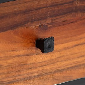 Móvel de TV 120x30x40 cm madeira recuperada maciça e aço