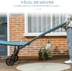 Conjunto de 2 Espreguiçadeiras Reclináveis de Jardim Espreguiçadeiras