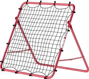 Rede de ressalto portátil para futebol, 5 ângulos ajustáveis em aço e nylon de dupla camada, 103 x 72 x 89 cm, vermelha