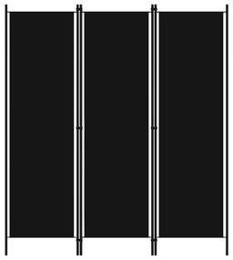 Divisória de quarto com 3 painéis 150x180 cm preto