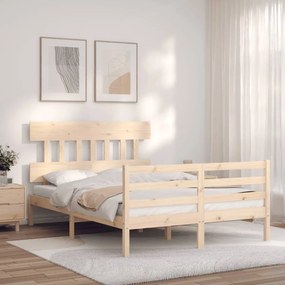 Estrutura de cama com cabeceira 120x200 cmmadeira maciça