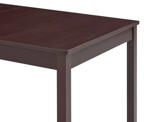 Mesa de jantar 140x70x73 cm madeira de pinho castanho-escuro