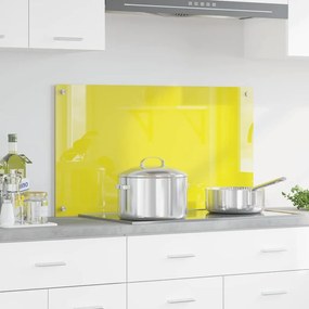 Barreira de Cozinha vidaXL Amarelo 90x50x0,6 cm em Vidro Temperado
