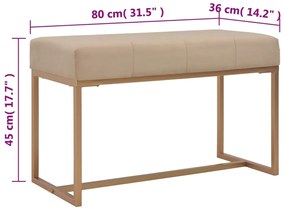 Banco 80 cm veludo bege