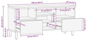 Móvel de TV 100x33x46 cm derivados de madeira preto