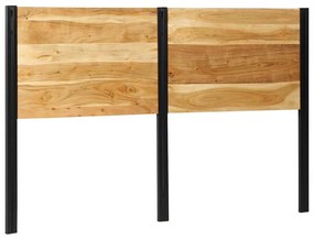 Cabeceira de cama 160 cm madeira de acácia maciça/ferro