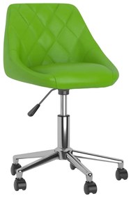 vidaXL Cadeira de jantar giratória couro artificial verde
