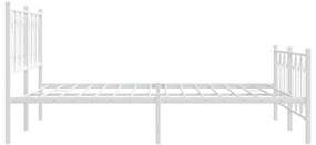 Estrutura de cama com cabeceira e pés 150x200 cm metal branco