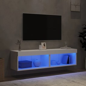 Móveis de TV com luzes LED 2 pcs 60x30x30 cm branco