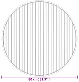 Tapete redondo 80 cm bambu natural claro