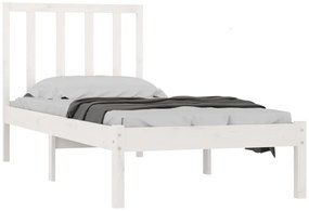 Estrutura de cama solteiro 90x190 cm pinho maciço branco