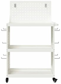 Carro de Ferramentas Branco 65 x 35 x 111 cm Metal