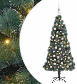 vidaXL Árvore de Natal Artificial Iluminada com Conjunto de Bolas PET