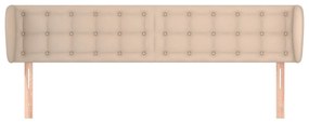 Cabeceira cama abas couro artificial 183x23x78/88 cm cappuccino