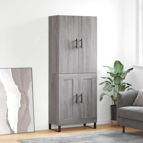 vidaXL Armário alto 69,5x34x180 cm derivados de madeira sonoma cinza