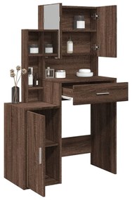 Toucador com armário 80x35x132 cm cor carvalho castanho