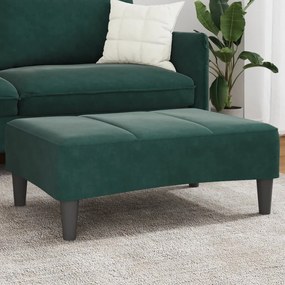 Apoio de pés 77x55x31 cm veludo verde-escuro