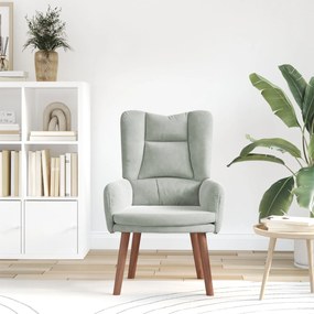 Poltrona Relaxante VidaXL em Veludo Cinza Claro