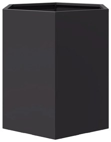 Vaso/floreira de jardim hexagonal 46x40x45 cm aço preto