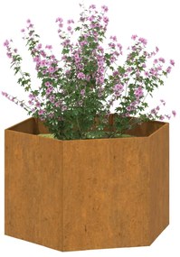 Vaso/floreira 60x60x45 cm aço corten cor enferrujado