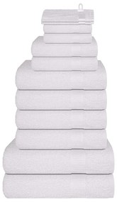 12pcs Conjunto toalhas banho 360 gsm 100% algodão branco