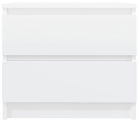Mesas de cabeceira 2pcs 50x39x43,5cm contrapl. branco brilhante