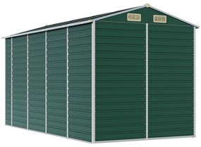 Abrigo de jardim 191x385x198 cm aço galvanizado verde