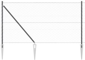Conjunto de Cercamento Conjunto de 2 Cinza Metal Padrão Durável