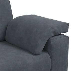 Sofá de 3 lugares 178 cm veludo cinza-escuro