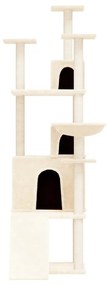 Árvore p/ gatos c/ postes arranhadores sisal 175 cm cor creme