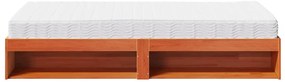 Sofá-cama com colchão 90x190 cm pinho maciço castanho-mel