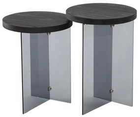 Conjunto de Mesas de Café Serenity – Antracite – 35x51 cm / 35x46 cm