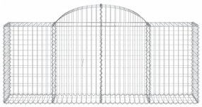Cestos gabião arqueados 4 pcs 200x50x80/100cm ferro galvanizado