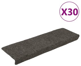 vidaXL Tapetes de escada autoadesivos 30 pcs 65x21x4 cm antracite