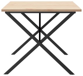 Mesa de jantar estrutura em X 180x90x75,5cm pinho/aço
