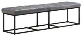 vidaXL Banco 163 cm couro genuíno cinzento