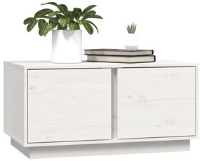 Mesa de centro 80x50x40 cm madeira de pinho maciça branco