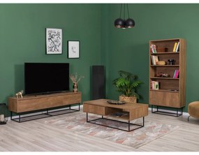 Conjunto de Mobiliário de Sala Laxus – Nogueira e Preto – 90x39x40 cm