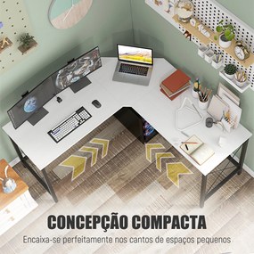 Secretária de Canto – Modelo Nice – 150x150x76 – Moderna – Branco