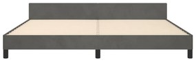 Estrutura de cama sem colchão 200x200 cm veludo cinzento-escuro