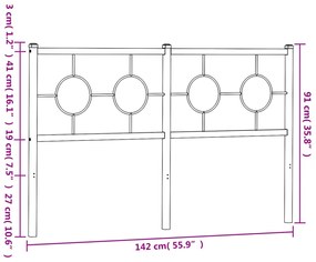Cabeceira de cama 135 cm metal branco
