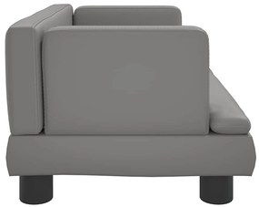 Cama para cães 60x40x30 cm couro artificial cinzento