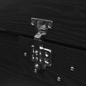 Cabeceira de Cama Storage Preto Carvalho 200 x 200 cm