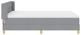 Cama Box com Colchão Cinza Claro, 140 x 200cm, Tecido