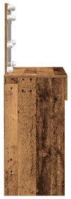 Mesa de Maquiagem com LED Madeira Velha 100x40x120 cm