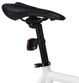 Bicicleta de mudanças fixas 700c 59 cm branco e preto