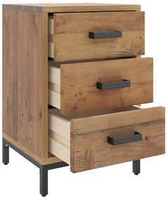 Mesa de cabeceira 40x30x55 cm pinho reciclado maciço castanho