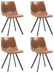 vidaXL Cadeiras de jantar 4 pcs couro artificial conhaque