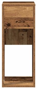 Suporte torre de computador com gaveta 30x44x74cm madeira velha